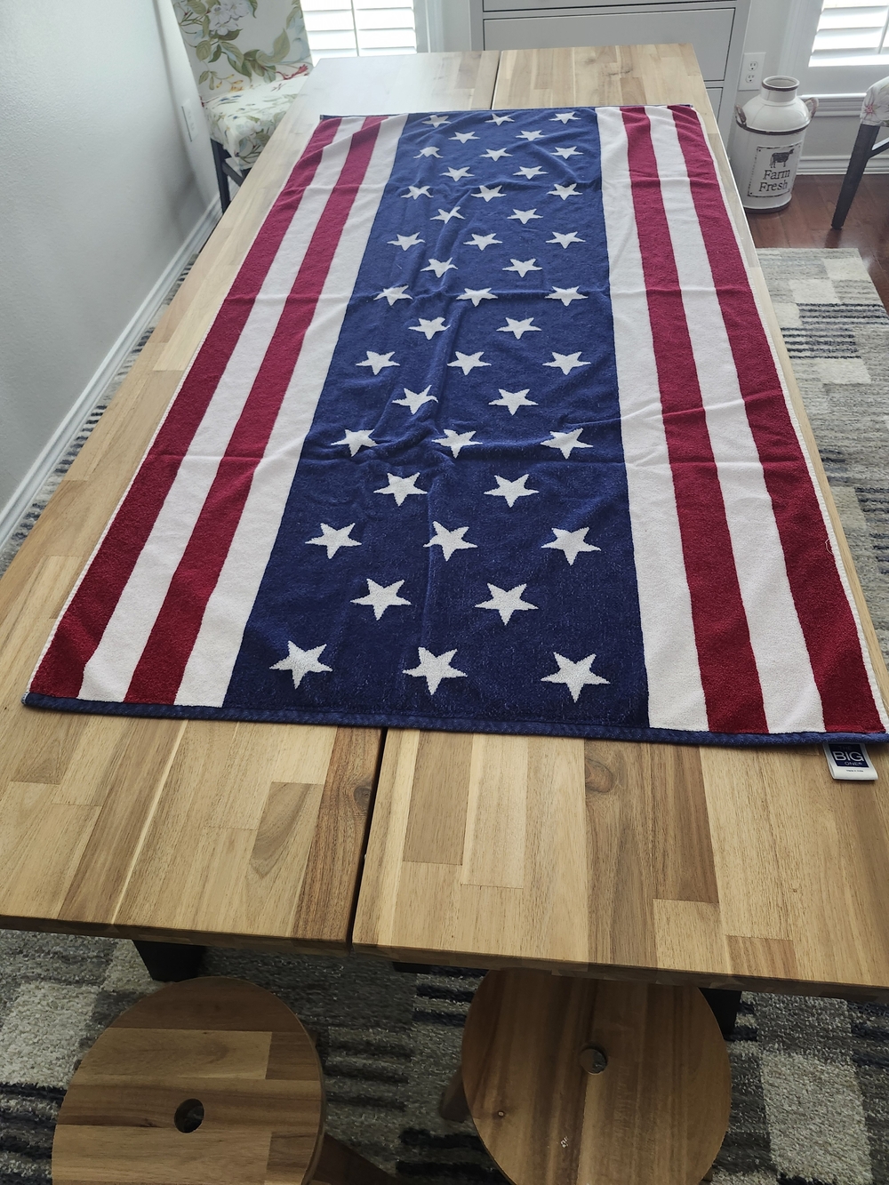 The Big One Red, White & Blue Stars and Stripes Beach Towel